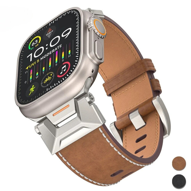Titanium Echtleder Apple Watch Armband