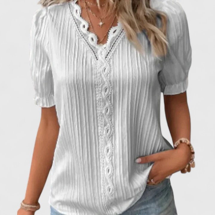 Avienne | Elegante V-Ausschnitt-Bluse