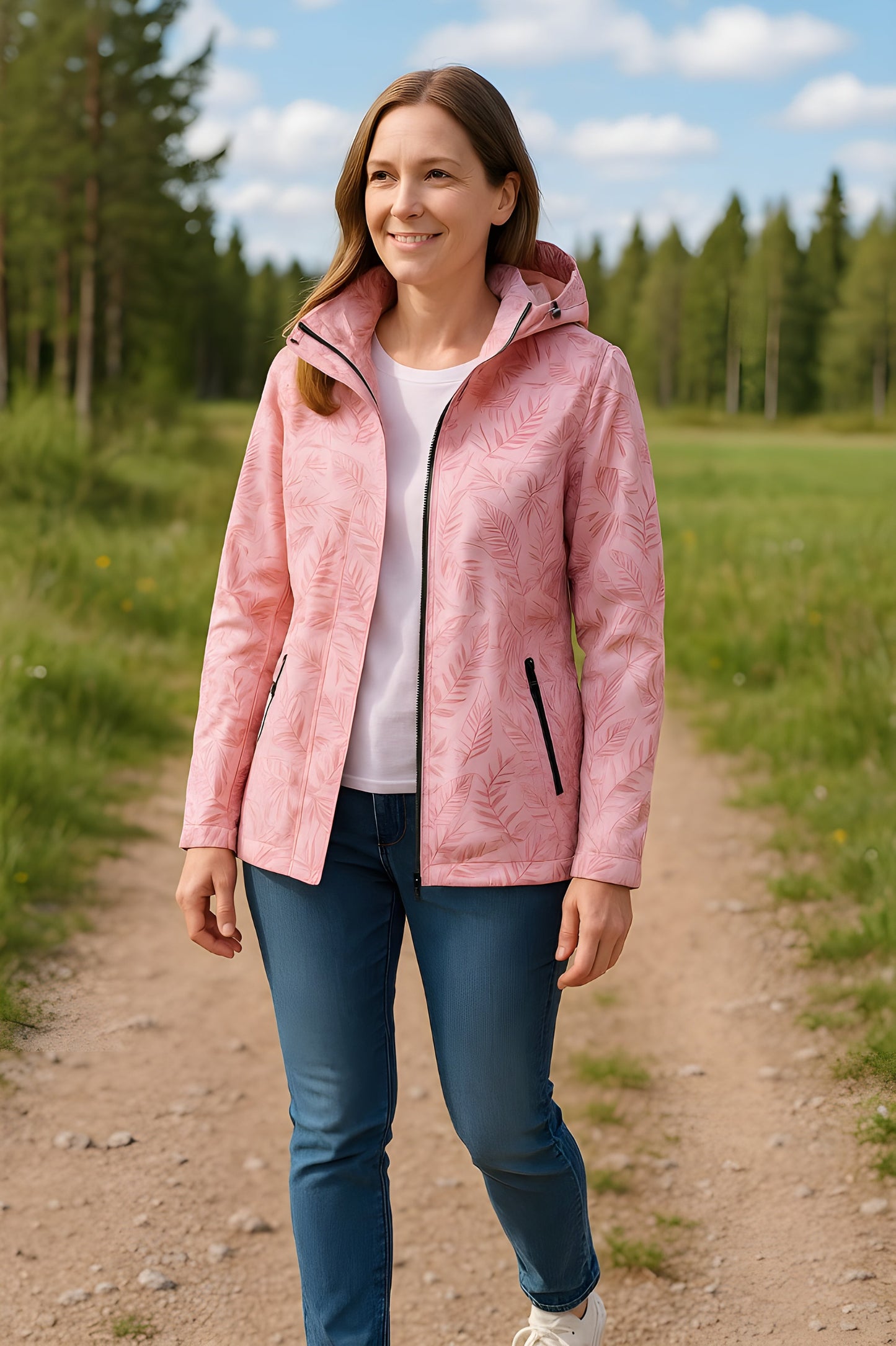 Jasmine | Winddichte Jacke mit Blattmuster