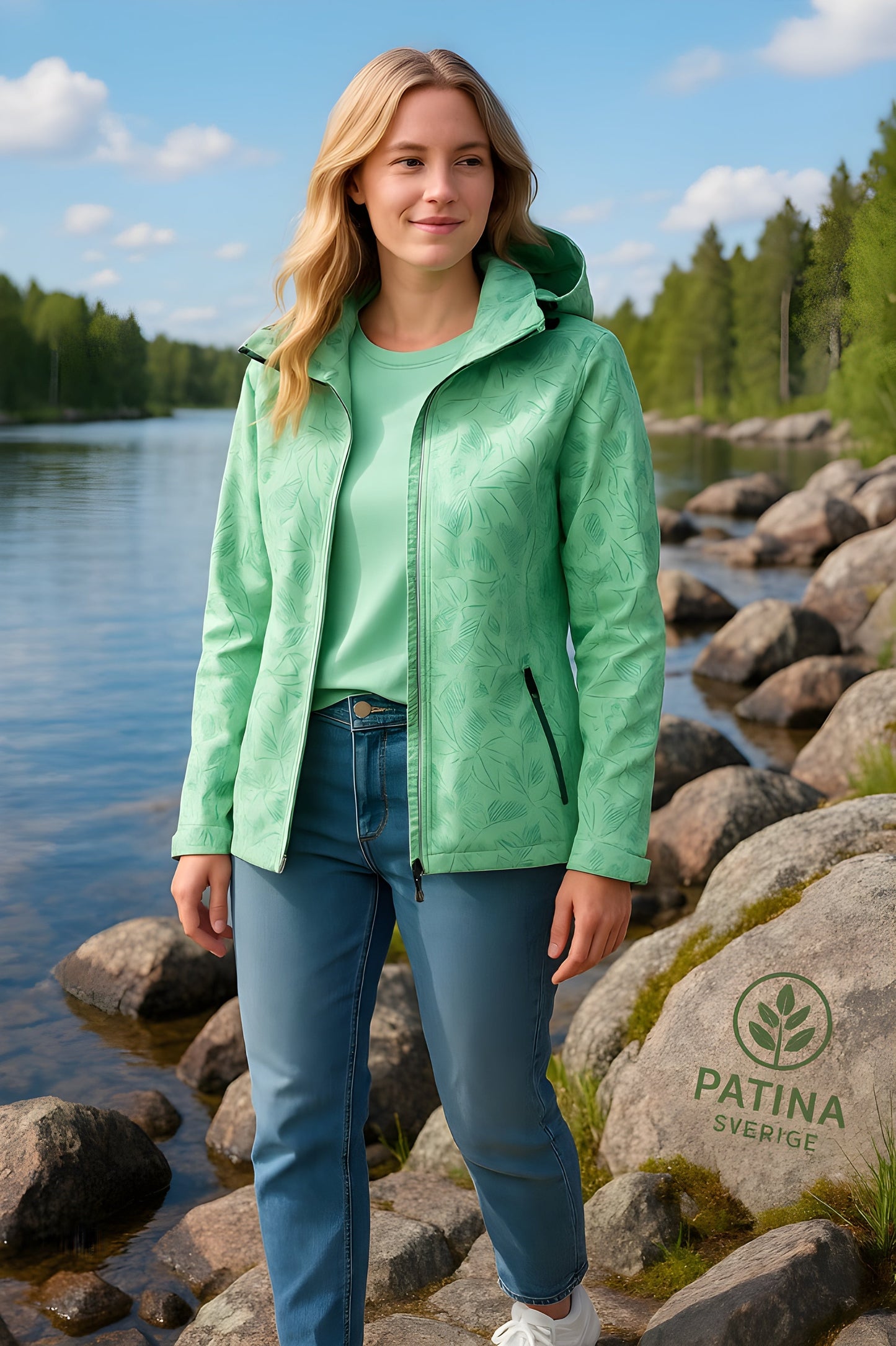 Jasmine | Winddichte Jacke mit Blattmuster