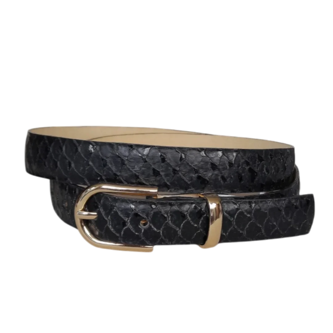 Damen-Ledergürtel in schwarzer Koi-Farbe