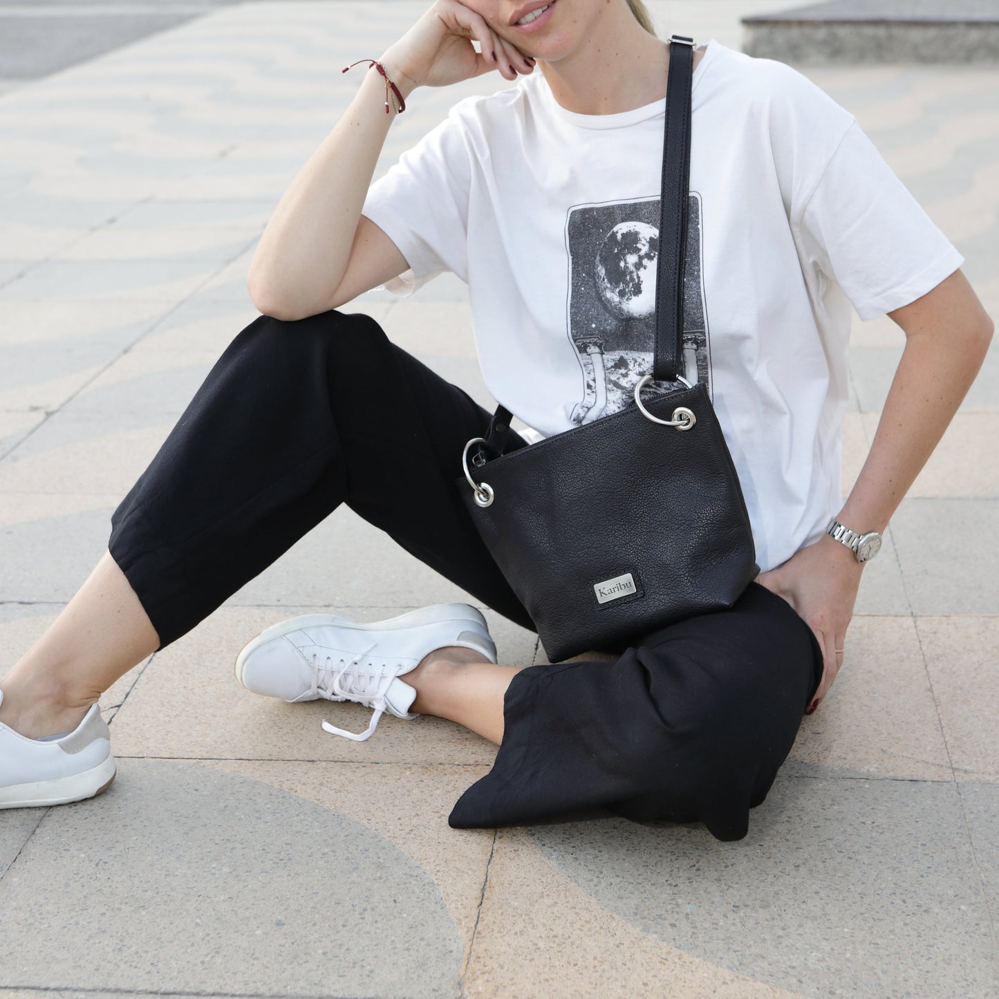 Josefa schwarze Poro Geldbörse