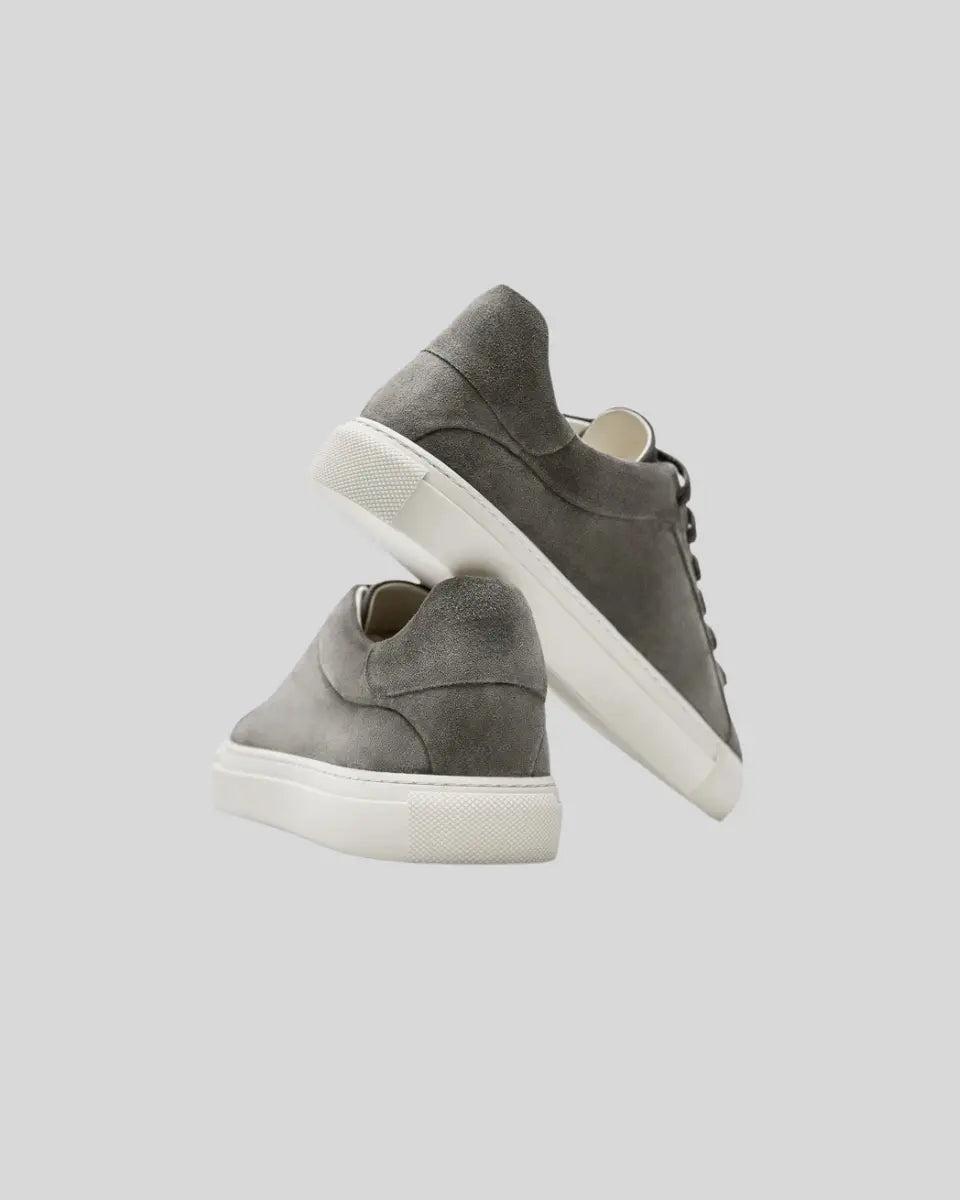 Elegante dunkelgraue Ledersneaker im Oxford-Stil für Herren