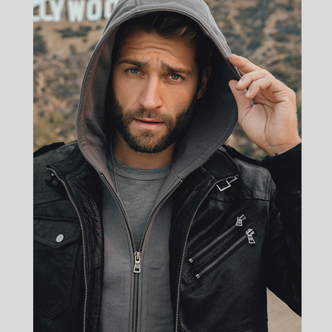 Louie | Lederjacke mit abnehmbarer Kapuze