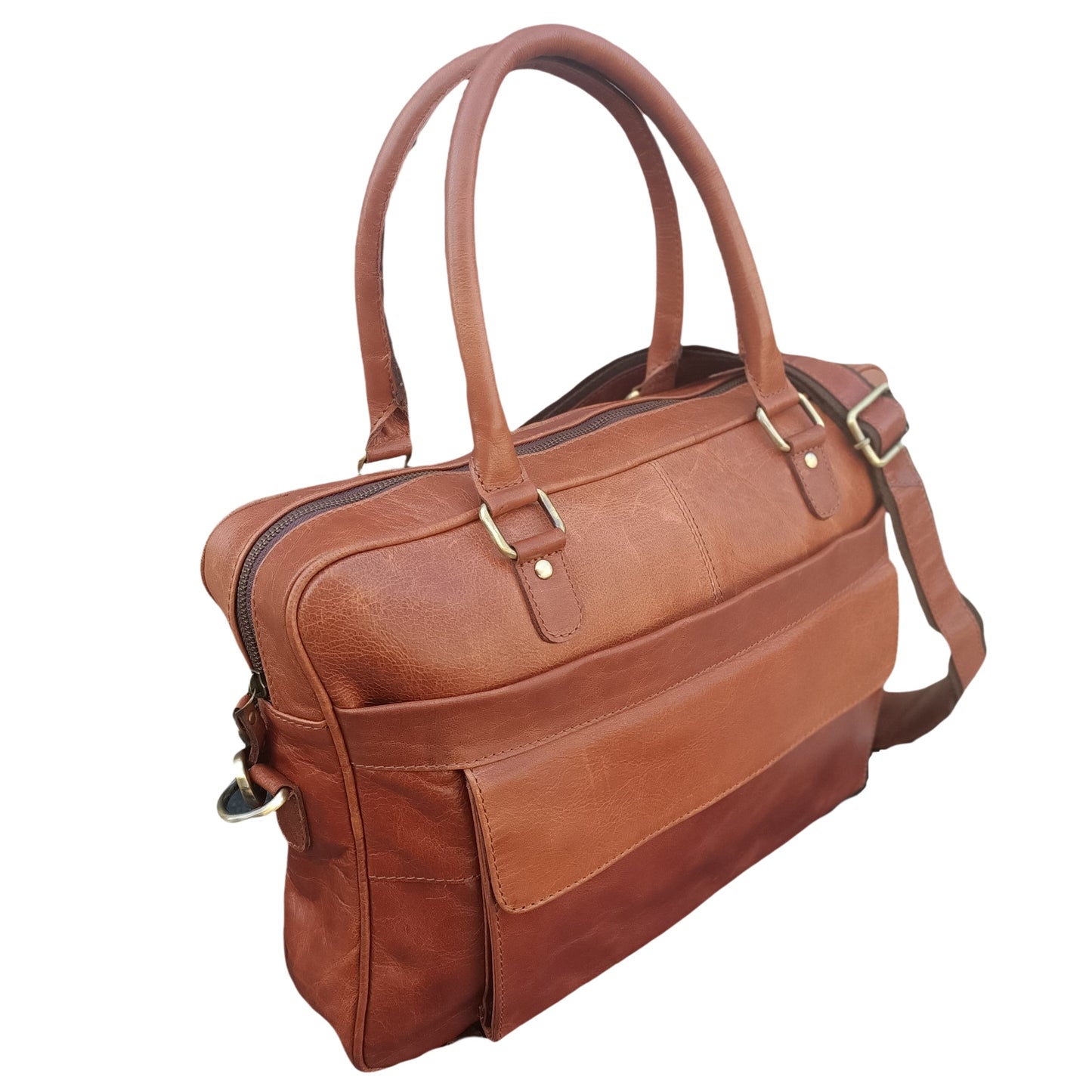 Helle Braune Leder Laptop Tasche