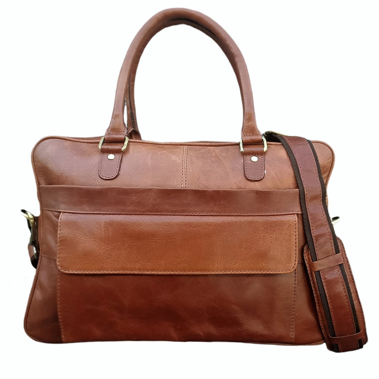 Helle Braune Leder Laptop Tasche