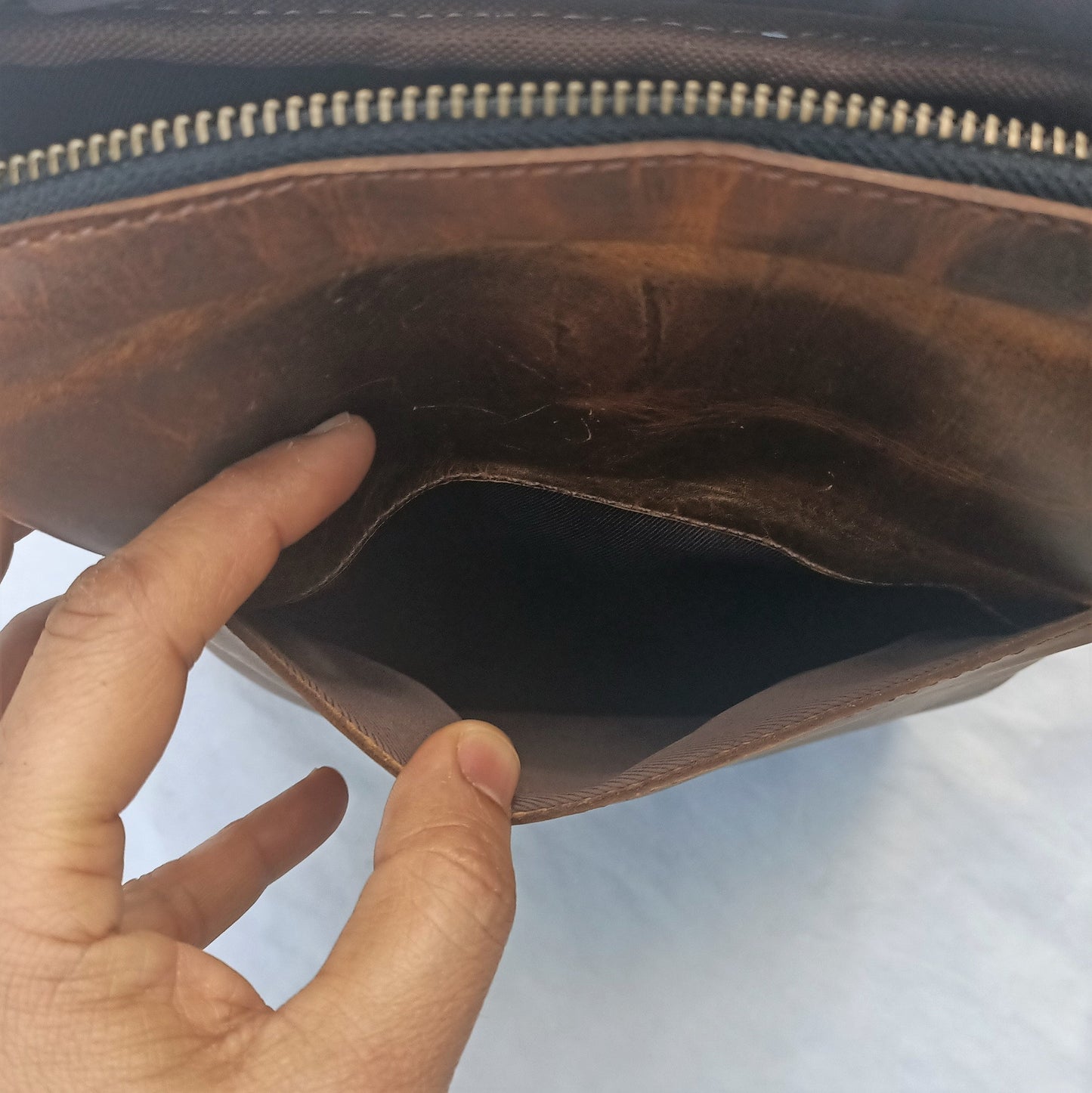 Hunter Braun Leder Damen Tasche