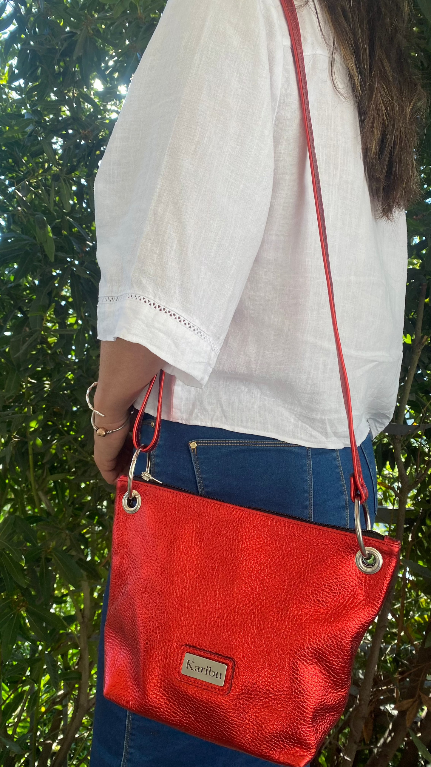 Josefa Rote Metallic Geldbörse