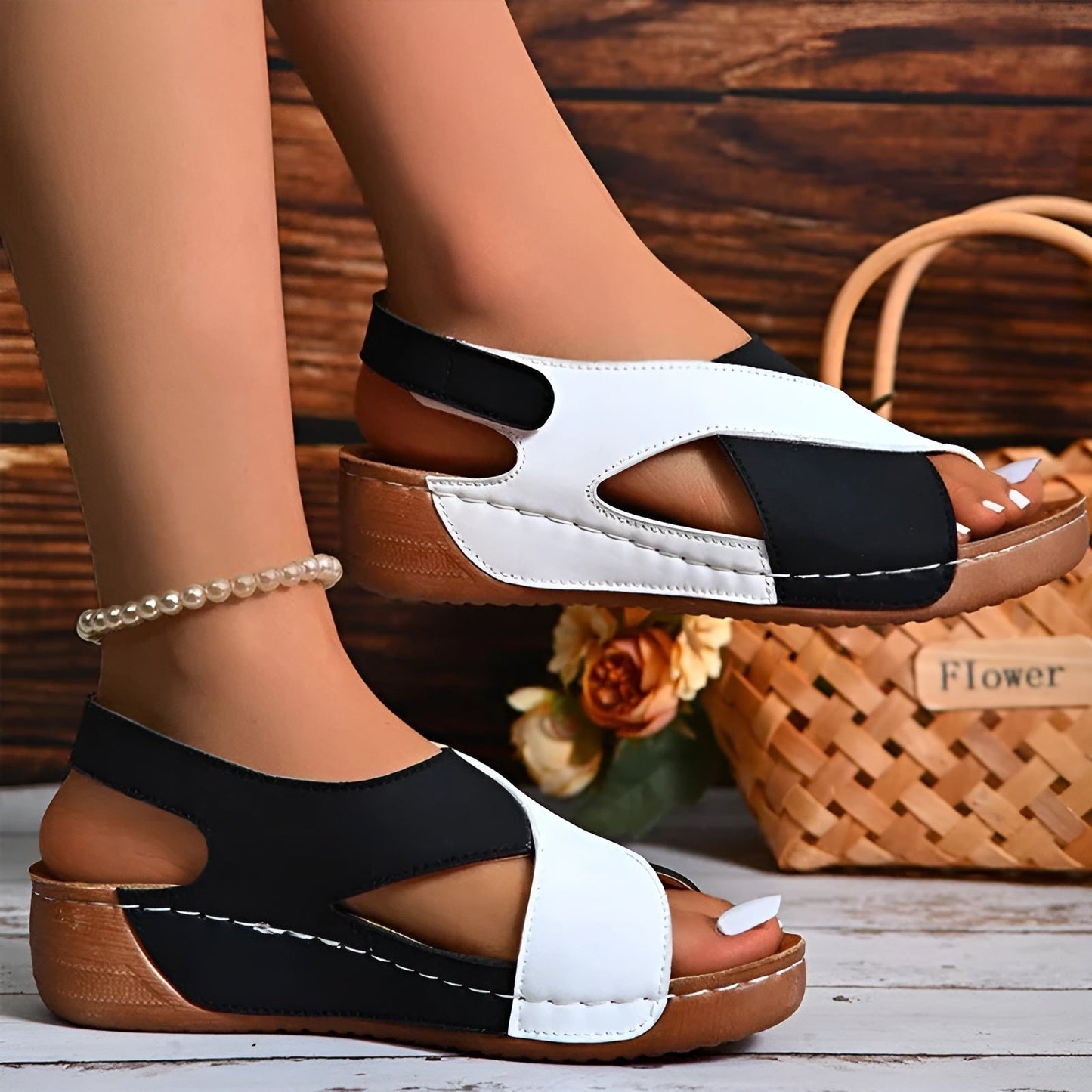 Laluna™ Schwarze Keilabsätze - Bequemes Orthopädisches Design für Frauen