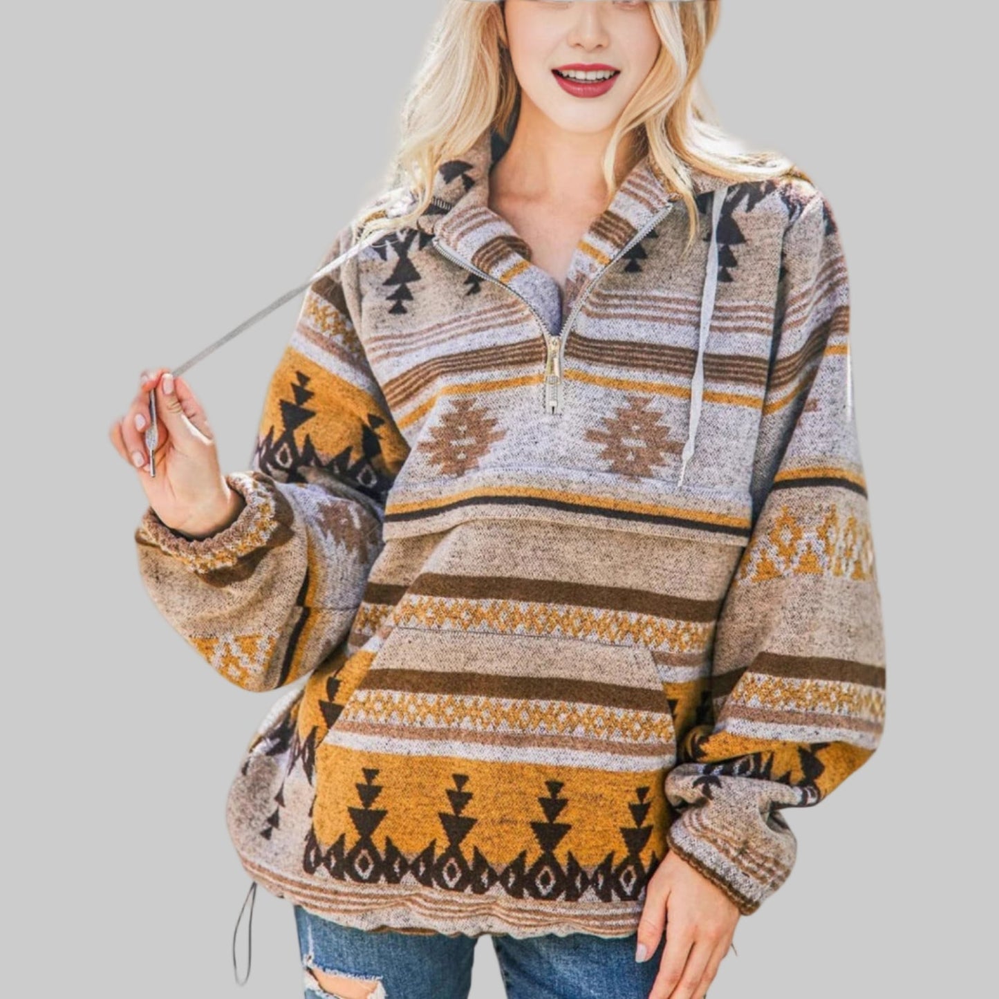 Sidse | Bequemer Oversized Zip-Up Hoodie mit langen Ärmeln