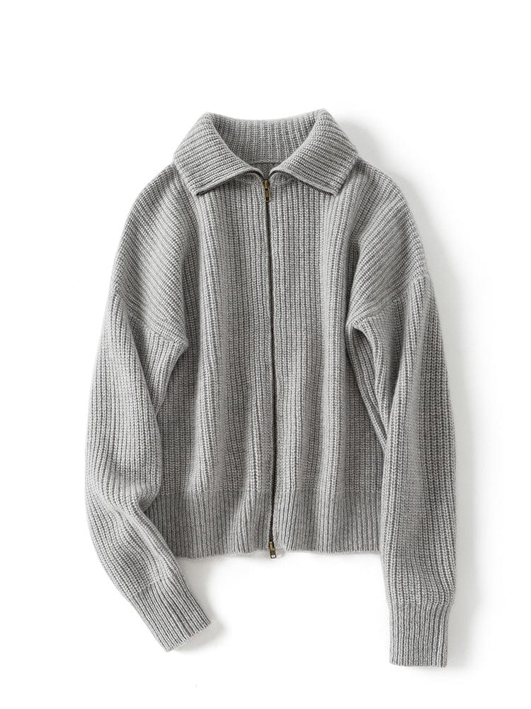 Camille Bequeme-Strickjacke mit Reißverschluss