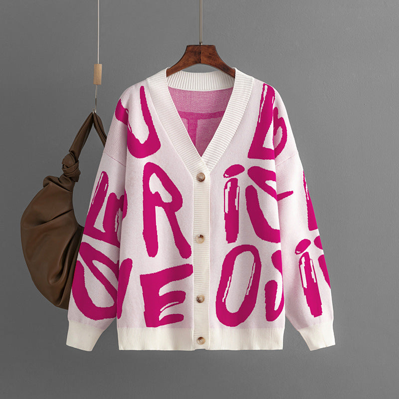 Kesha | Buchstaben Jacquard Cardigan