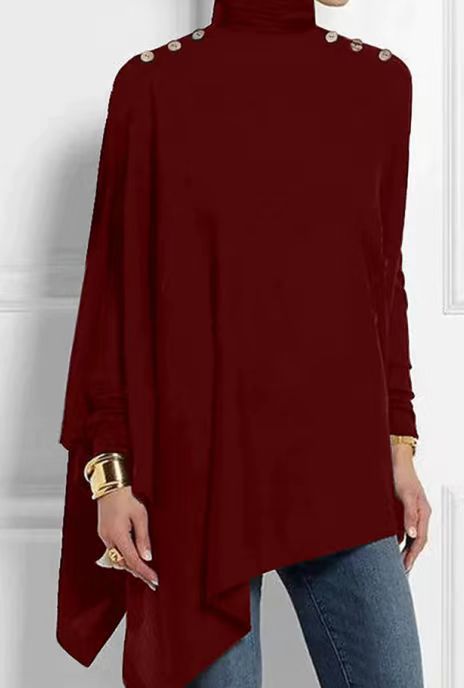 Seren™ - Couture Knopfbedeckte Cape-Bluse