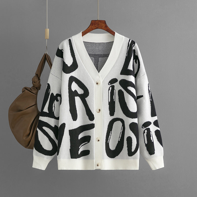 Kesha | Buchstaben Jacquard Cardigan