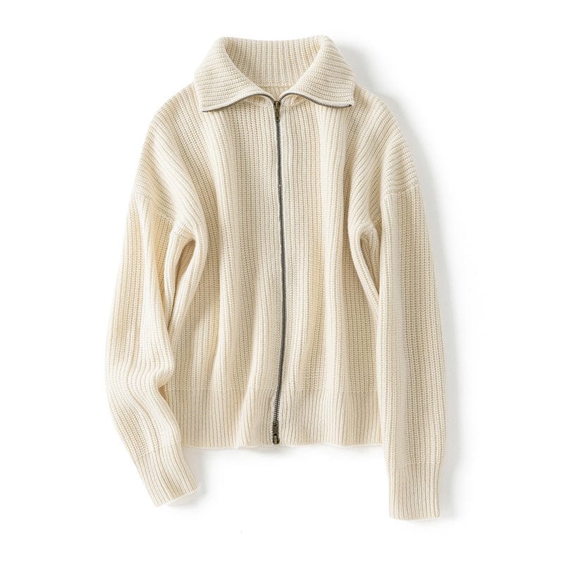 Camille Bequeme-Strickjacke mit Reißverschluss
