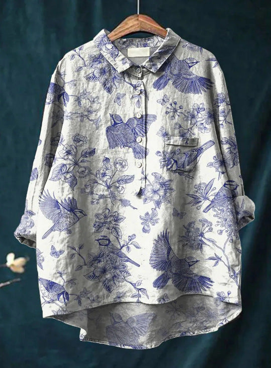 LALUNA® KLASSISCHE BLUSE MIT BLUMENMUSTER