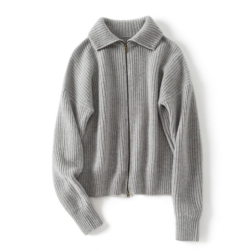 Camille Bequeme-Strickjacke mit Reißverschluss