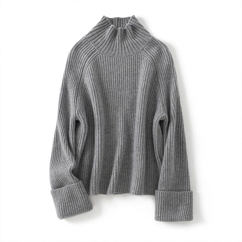 Isolde Bequemepullover mit geripptem Stehkragen