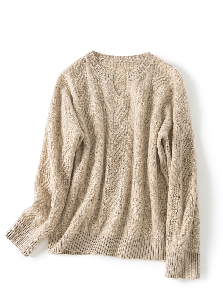 Celeste Bequeme-Pullover mit Schlitz-Ausschnitt