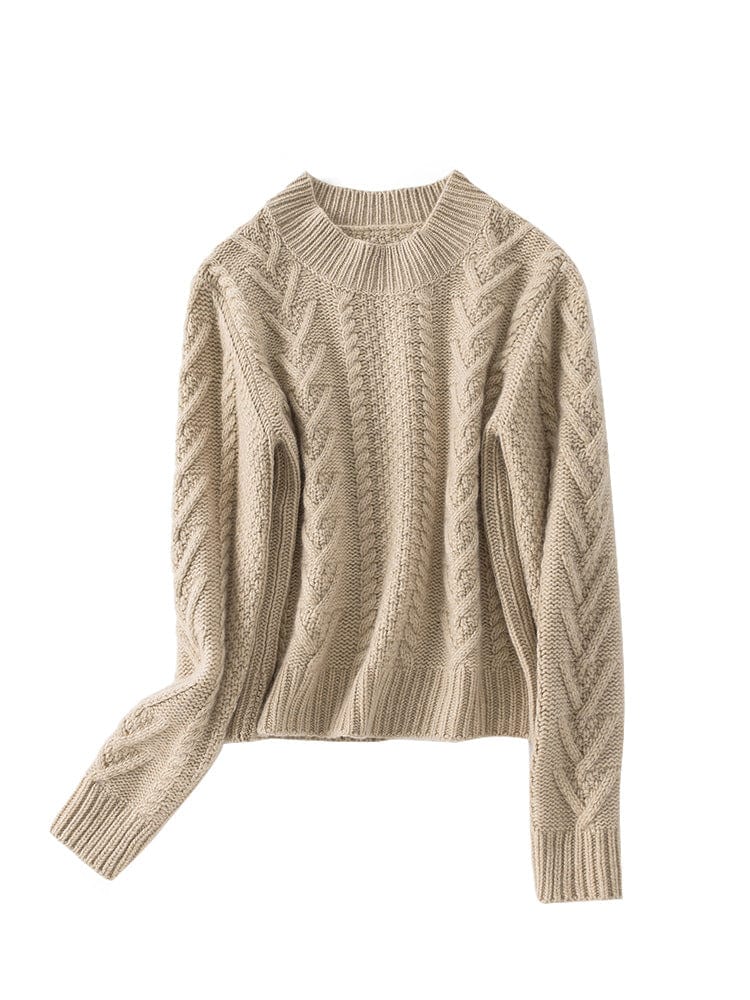 Vivienne Bequeme-Pullover mit Zopfmuster und Rundhalsausschnitt