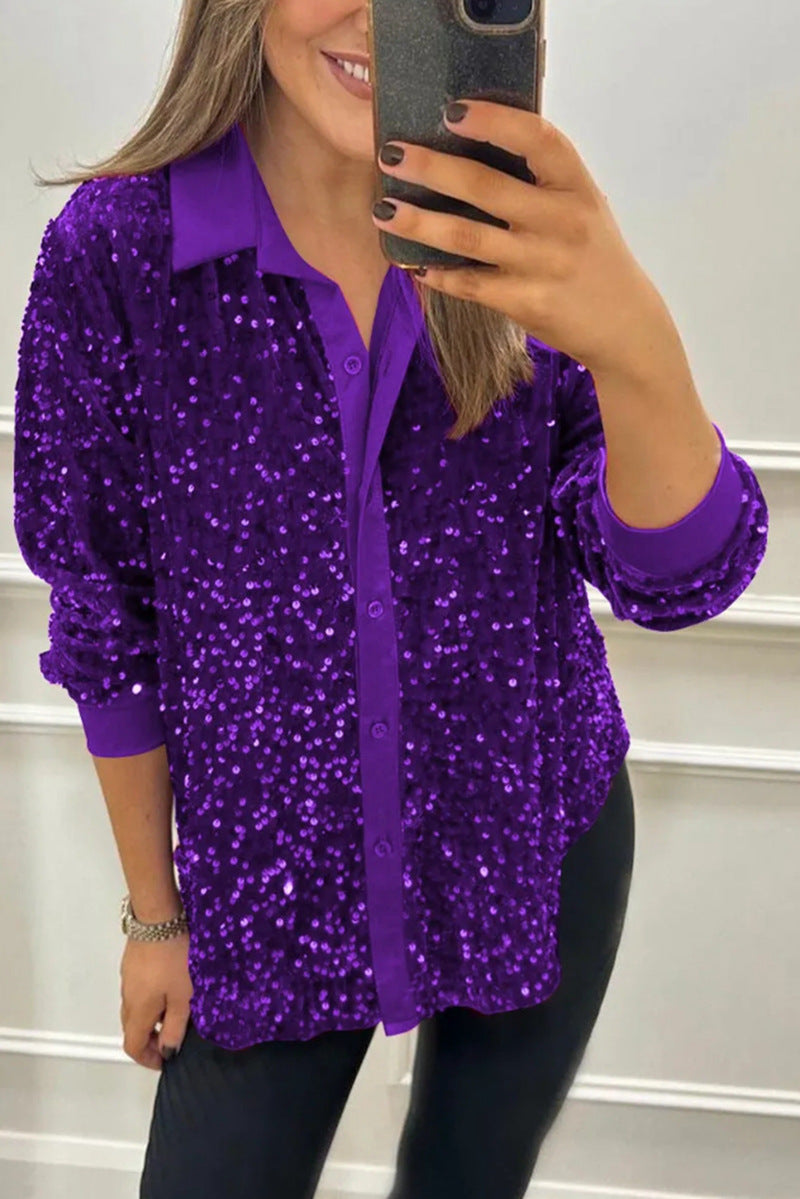 CIARA™ - Schimmerndes Pailletten-Shirt