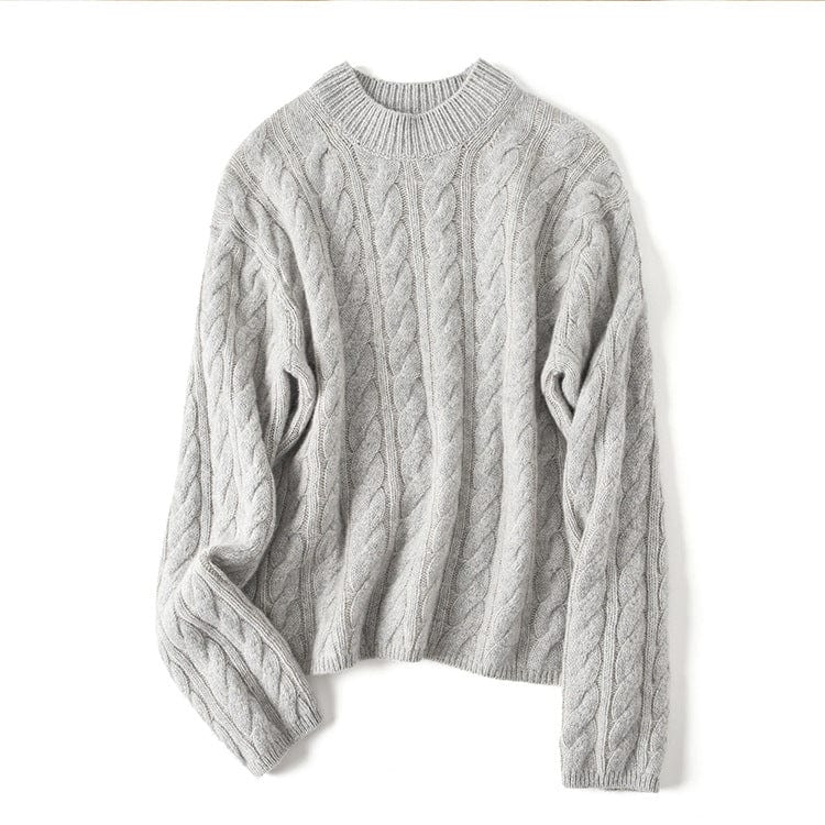Isolde Bequeme-Pullover mit Zopfmuster