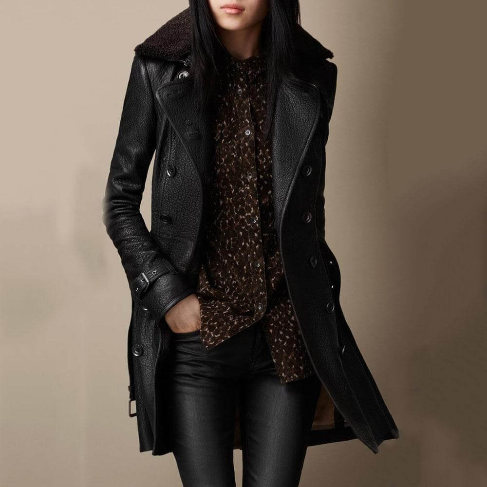 Clara | Leder-Trenchcoat