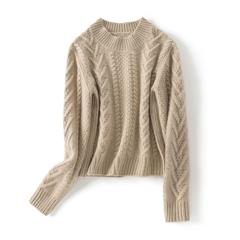 Vivienne Bequeme-Pullover mit Zopfmuster und Rundhalsausschnitt