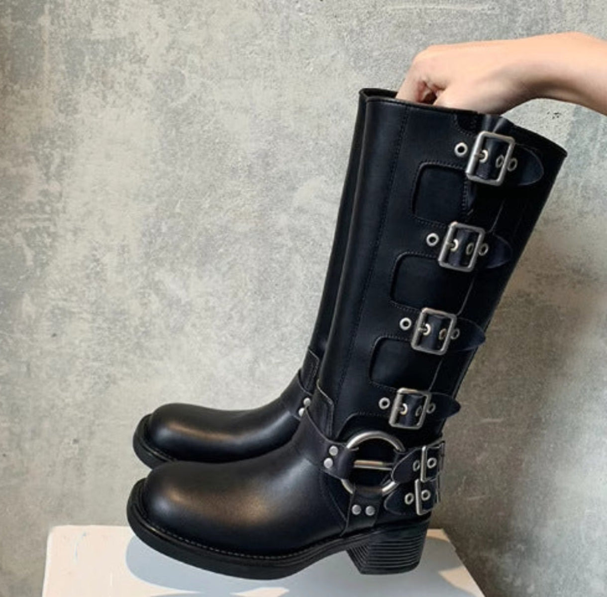 POTENCIANA™ – Klassische Motorrad-Stiefeletten mit Schnalle
