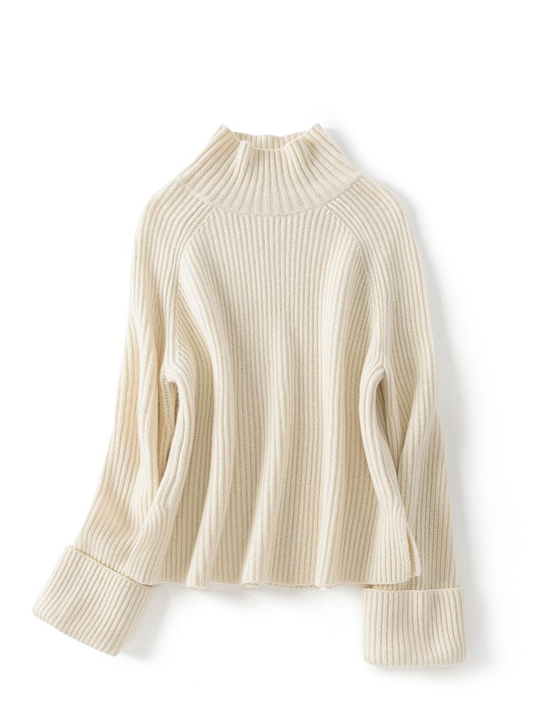 Isolde Bequemepullover mit geripptem Stehkragen