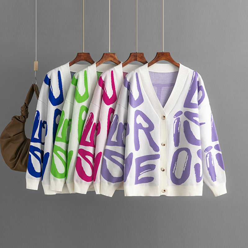 Kesha | Buchstaben Jacquard Cardigan