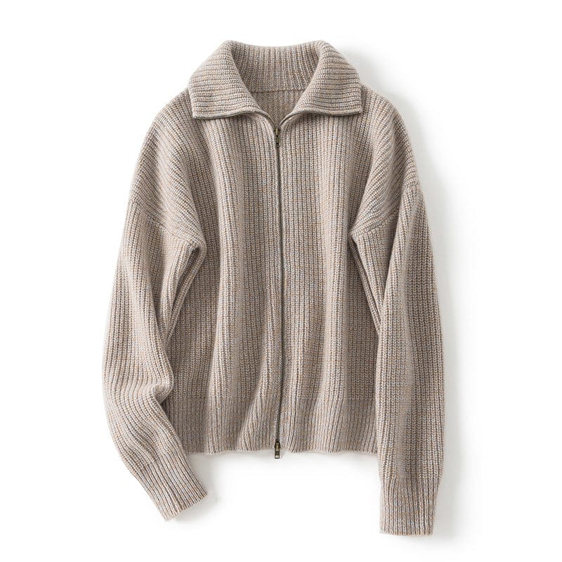 Camille Bequeme-Strickjacke mit Reißverschluss