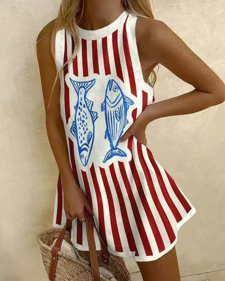 Delara | Elegantes Mini-Kleid mit Fischnetzdruck