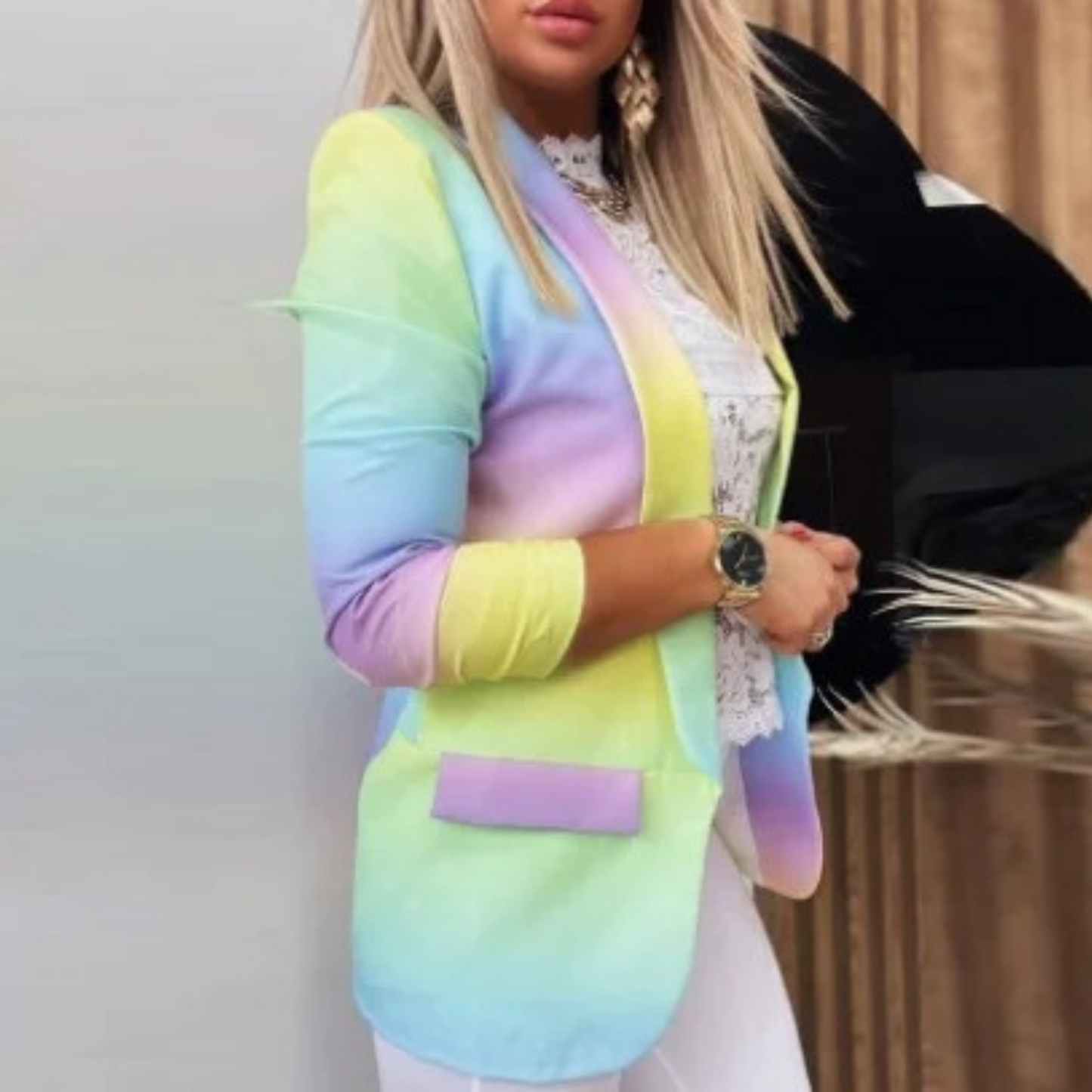 ELIANA | Eleganter Blazer mit gedrucktem Schalkragen
