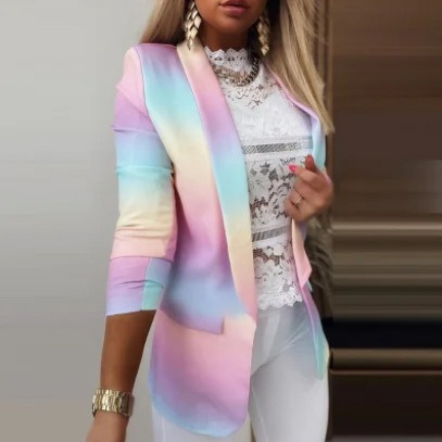 ELIANA | Eleganter Blazer mit gedrucktem Schalkragen