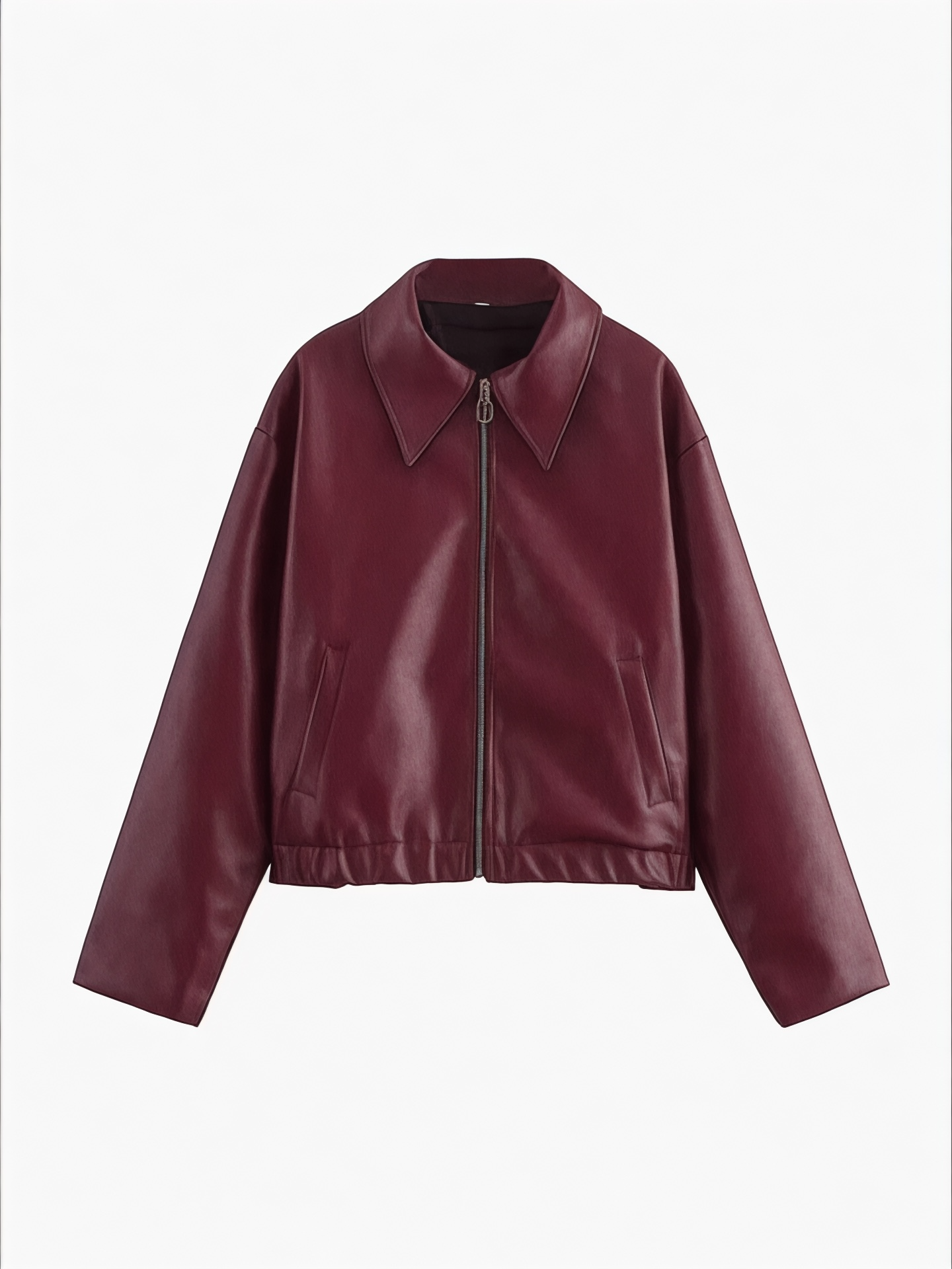 Mystique & Co™ bordeauxfarbene Lederjacke