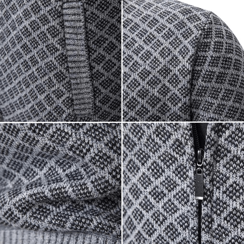 Windsor | Rautenstrick-Cardigan mit Reißverschluss