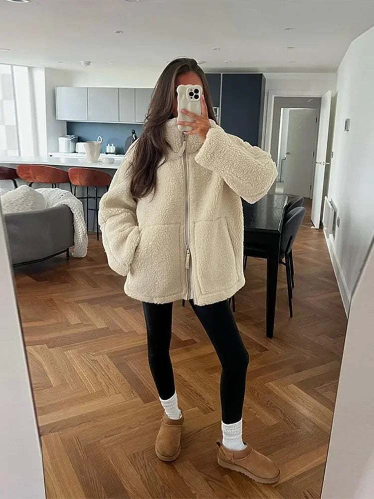 Mystique & Co™ Teddy Jacke Gepolstert Gemütlich