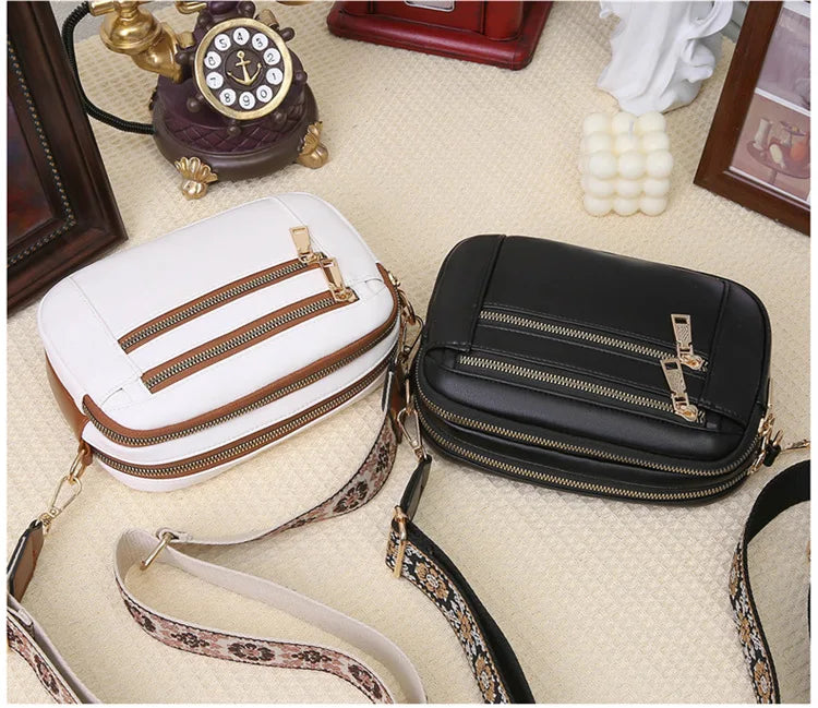 Violett | Verfeinerte Leder Schultertasche