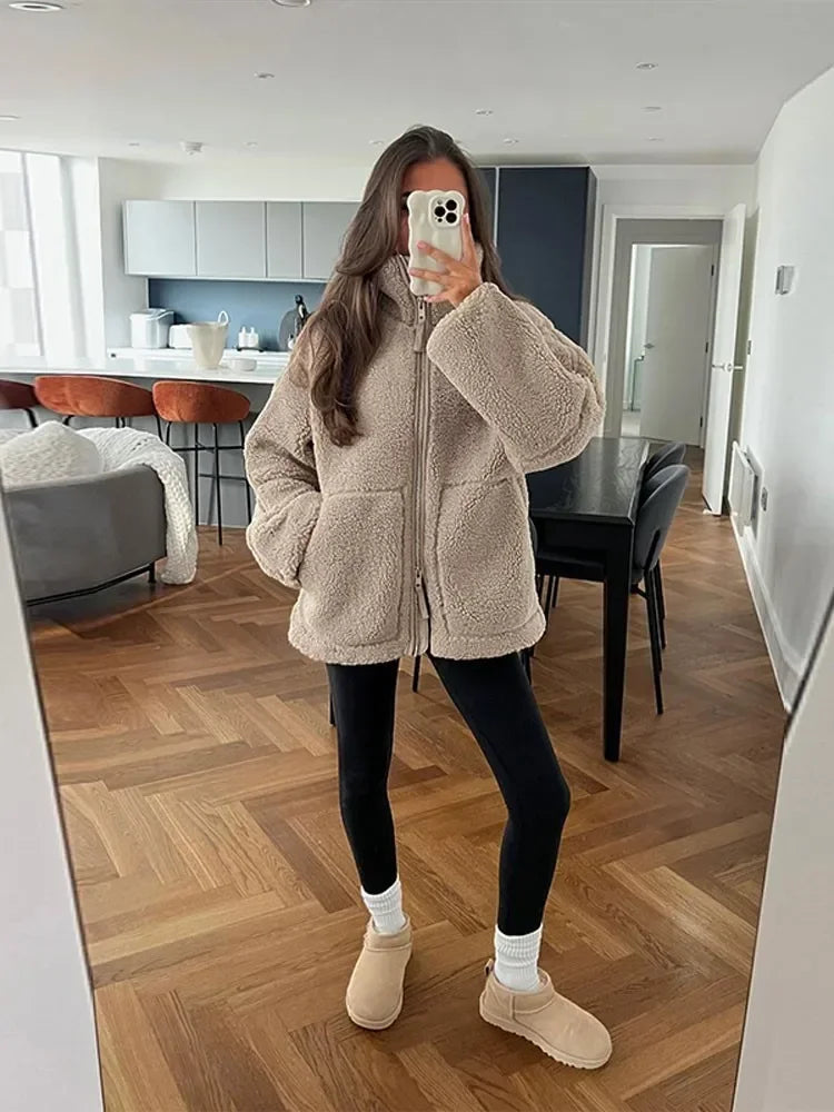 Mystique & Co™ Teddy Jacke Gepolstert Gemütlich