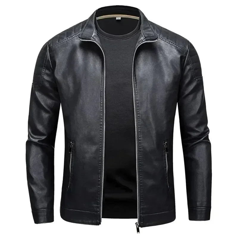 Nero™ Klassisch – Schwarze PU-Lederjacke mit zeitlosem Schnitt