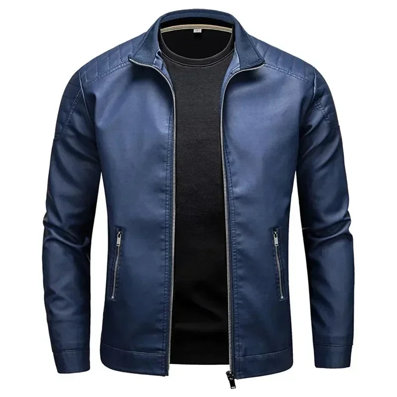 Nero™ Klassisch – Schwarze PU-Lederjacke mit zeitlosem Schnitt