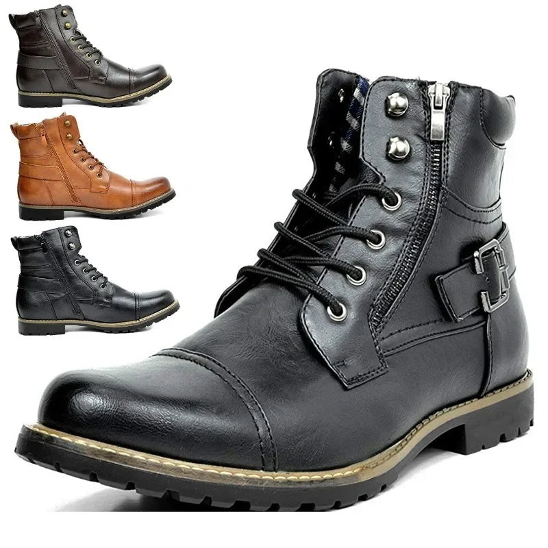 Phoenix | Leder-Schnürstiefeletten
