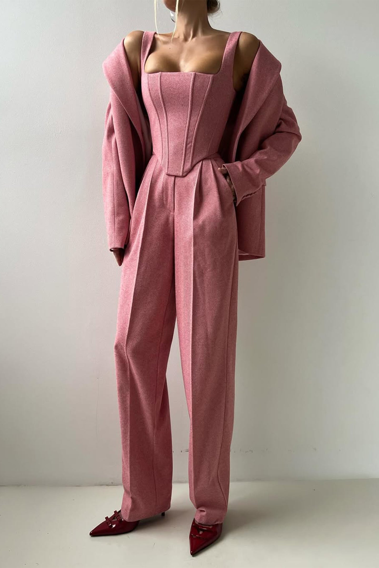 THARAH - Dreiteiliges Set mit doppelreihigem Blazer