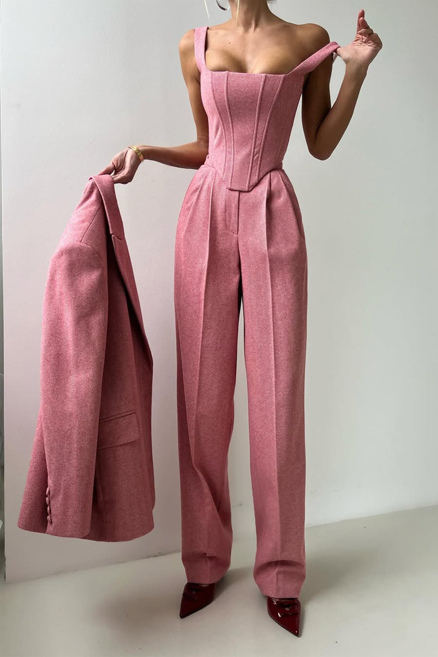 THARAH - Dreiteiliges Set mit doppelreihigem Blazer
