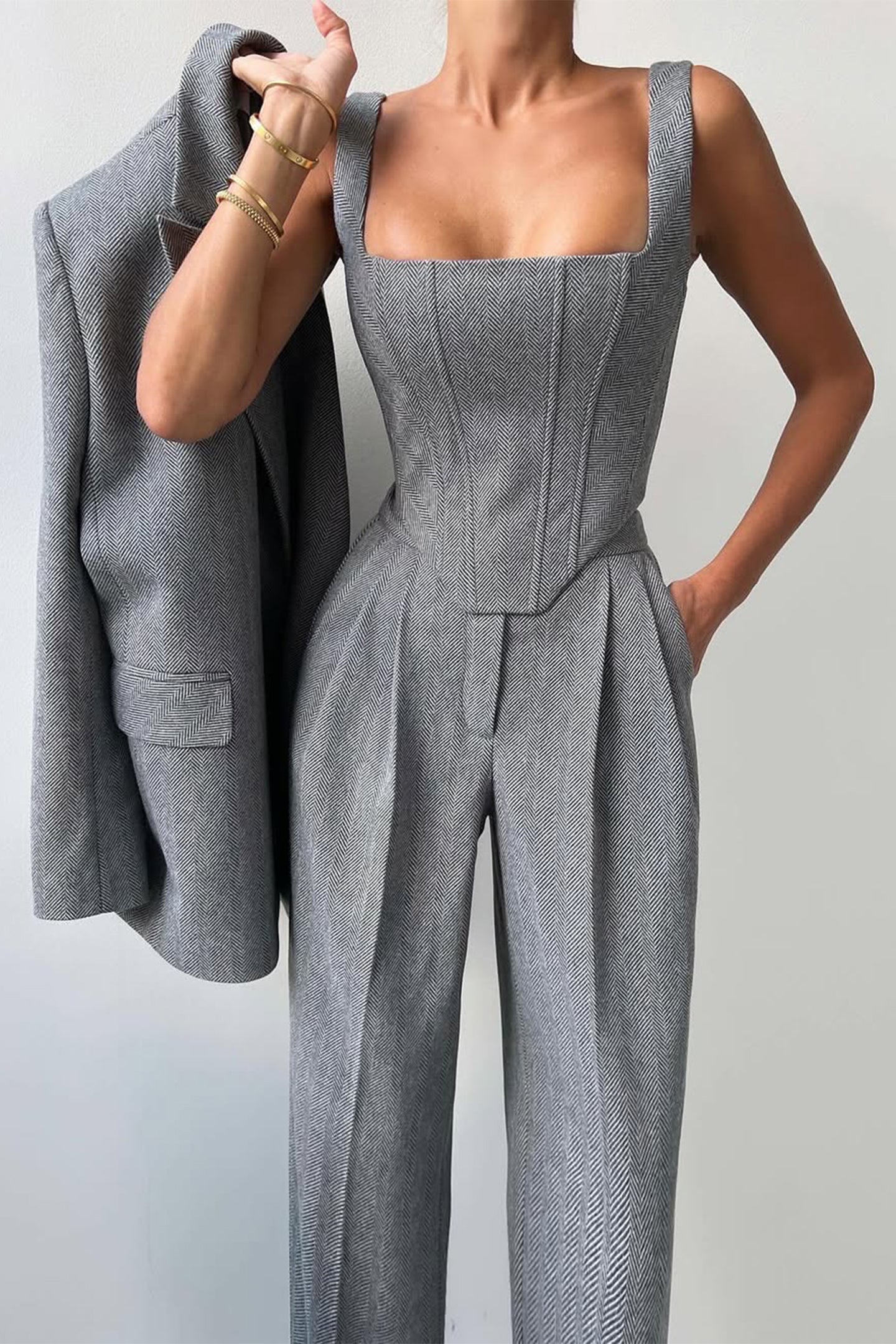 THARAH - Dreiteiliges Set mit doppelreihigem Blazer