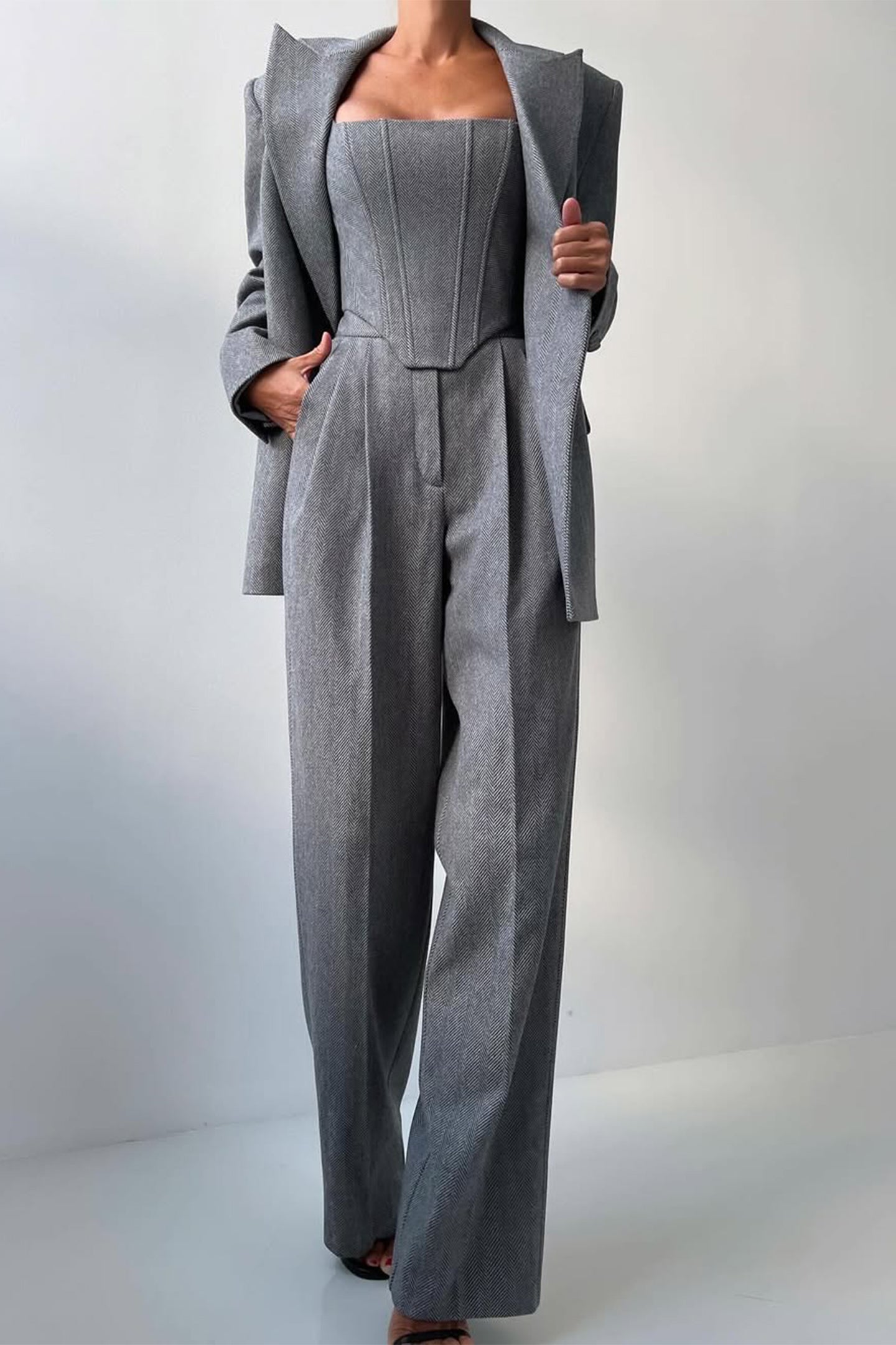 THARAH - Dreiteiliges Set mit doppelreihigem Blazer