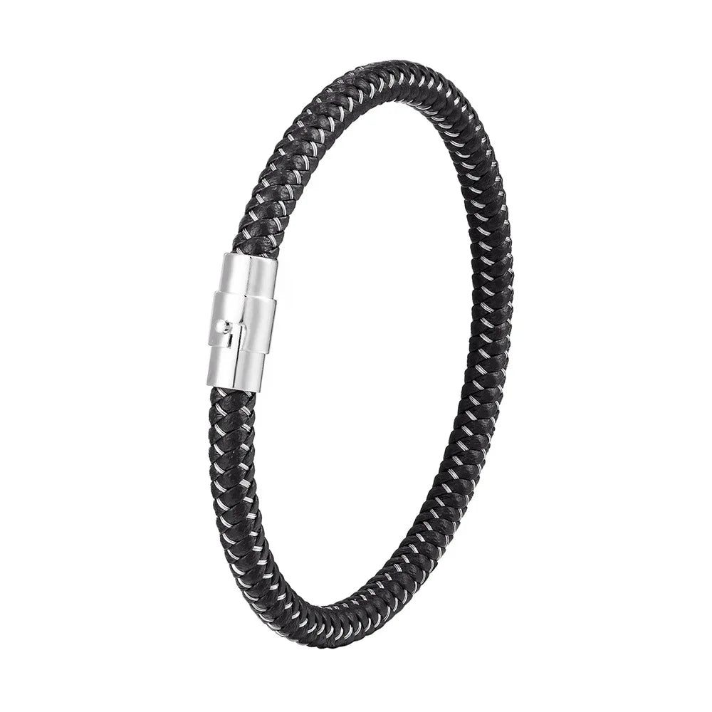 IronCore Wire Cuff Bracelet – Punk-Inspired Simple Style in Non-Fading Stainless Steel Cable, Classic and Durable Design for Men