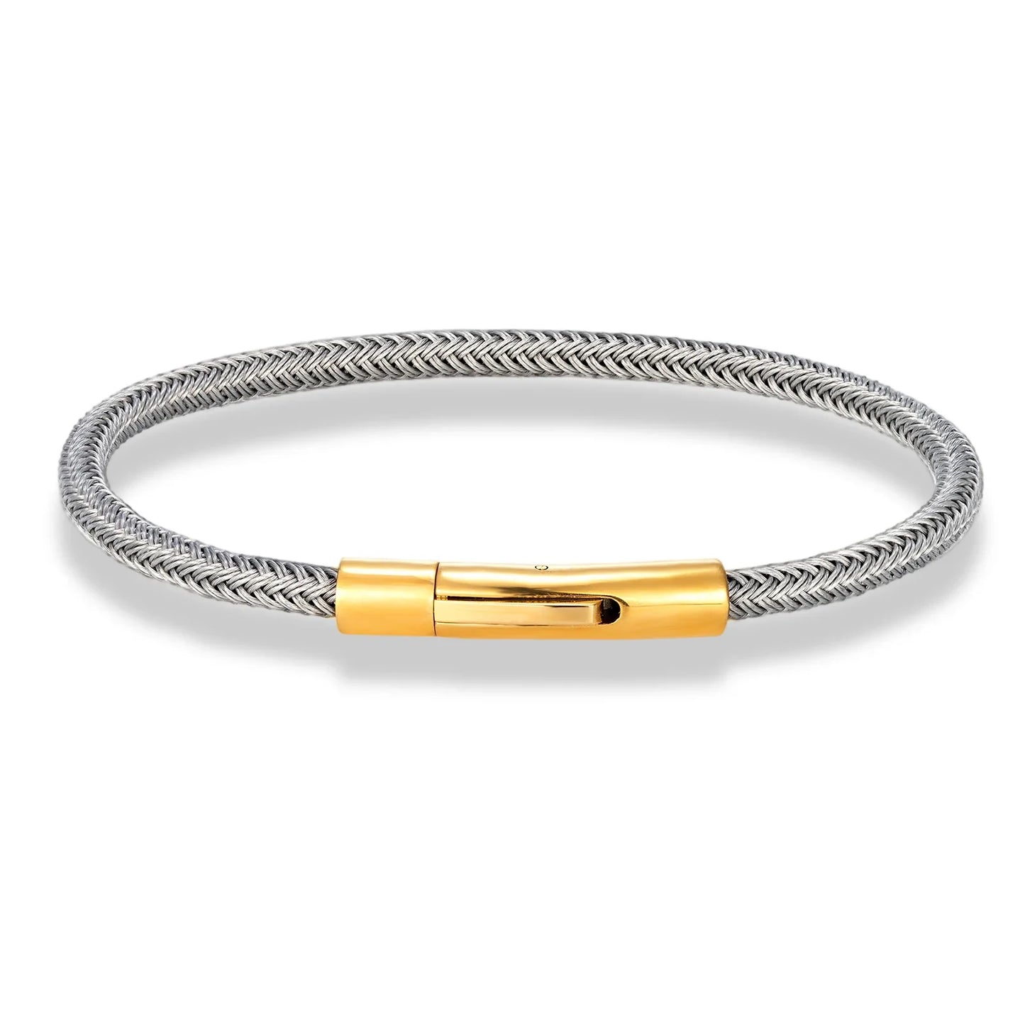 IronCore Wire Cuff Bracelet – Punk-Inspired Simple Style in Non-Fading Stainless Steel Cable, Classic and Durable Design for Men