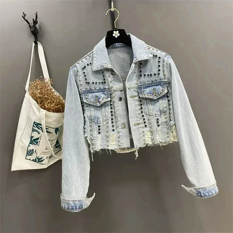 Sofia Amoretti Nieten Denim Jacke